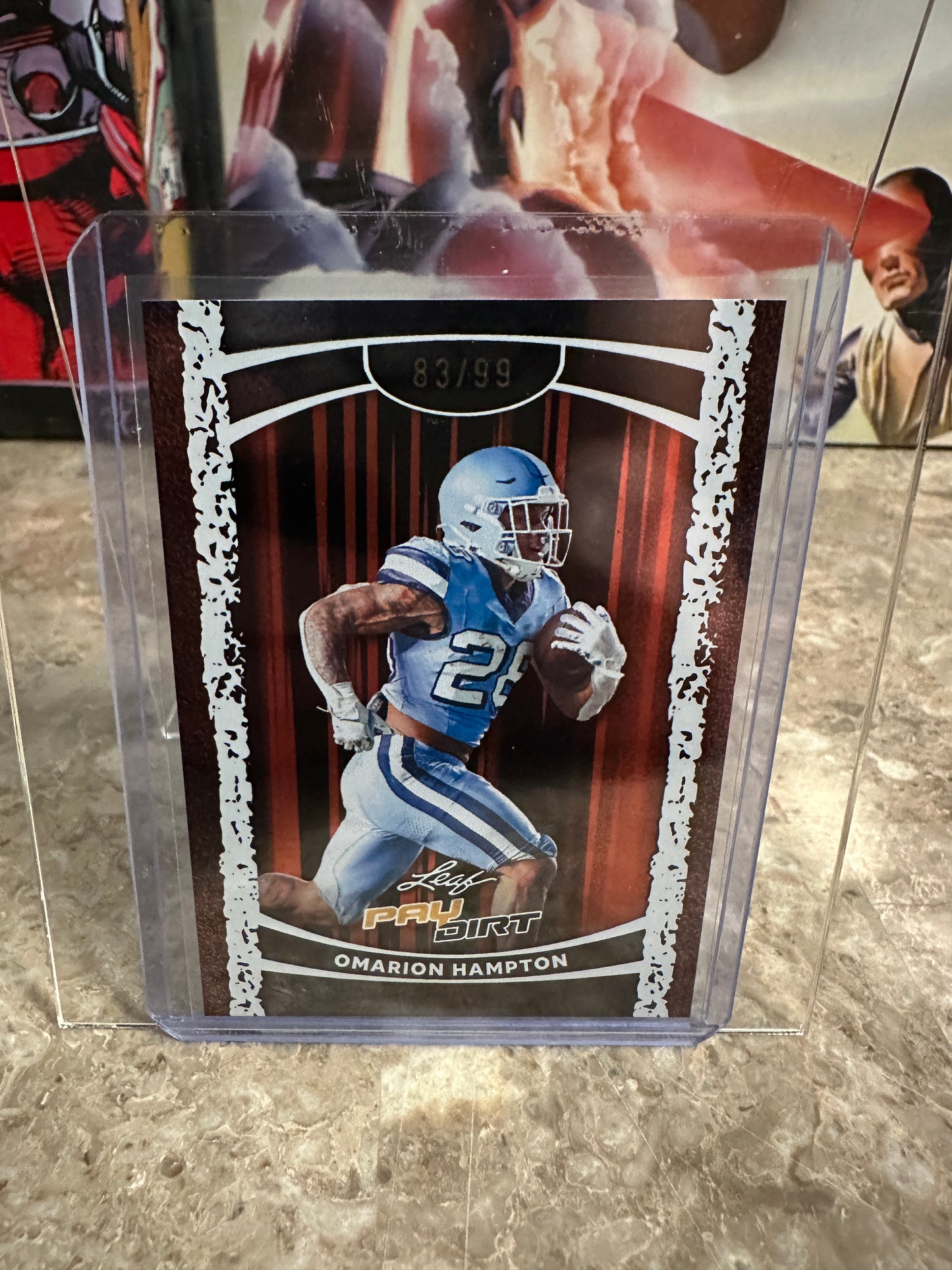 Omarion Hampton 2026 Leaf Paydirt Football Base Orange Parallel /99