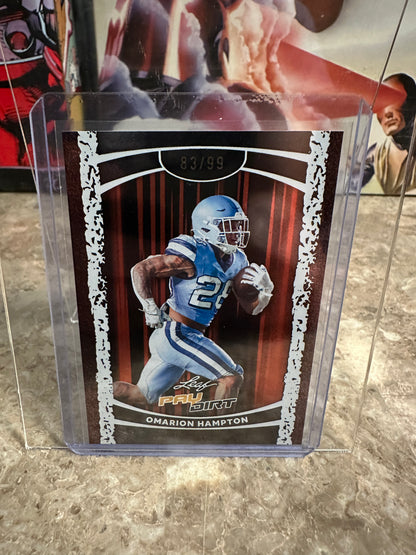 Omarion Hampton 2026 Leaf Paydirt Football Base Orange Parallel /99