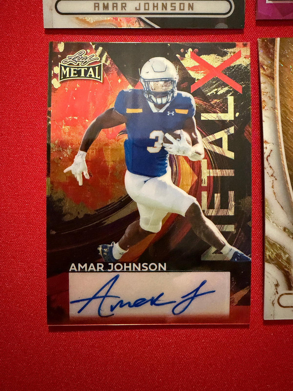 Amar Johnson Leaf Metal Optichrome Auto 1/1 Lot Super Gold Back Cracked Ice