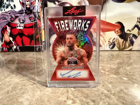 Conor McGregor 2026 Leaf Metal Independence Day Fireworks Auto Red /2