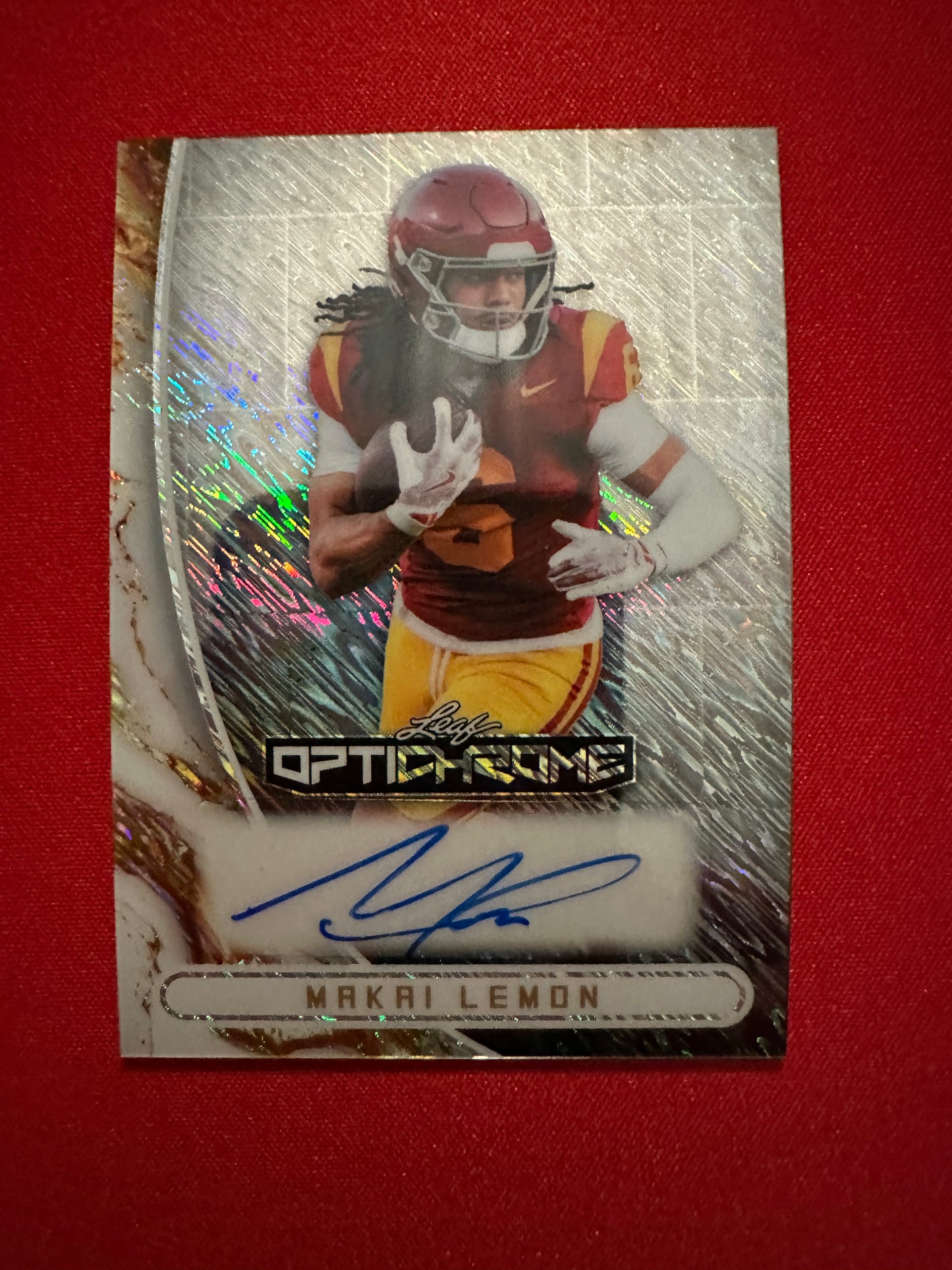 2026 Leaf Optichrome Makai Lemon SILVER SHIMMER AUTO /9 Eagles 1st Rd BA-ML1