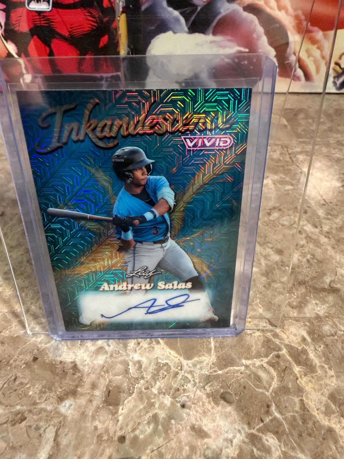 2026 Leaf Vivid Baseball Inkadescence Techno-Foil Teal Andrew Salas Autograph 9/25