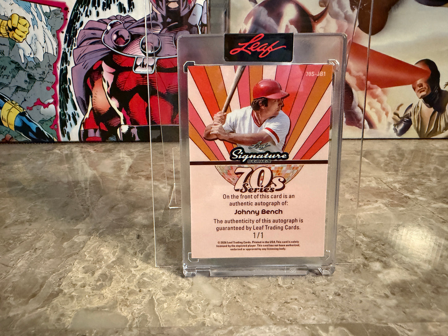 Johnny Bench 2026 Leaf Signature Series Sports 70s Auto Purple 1/1