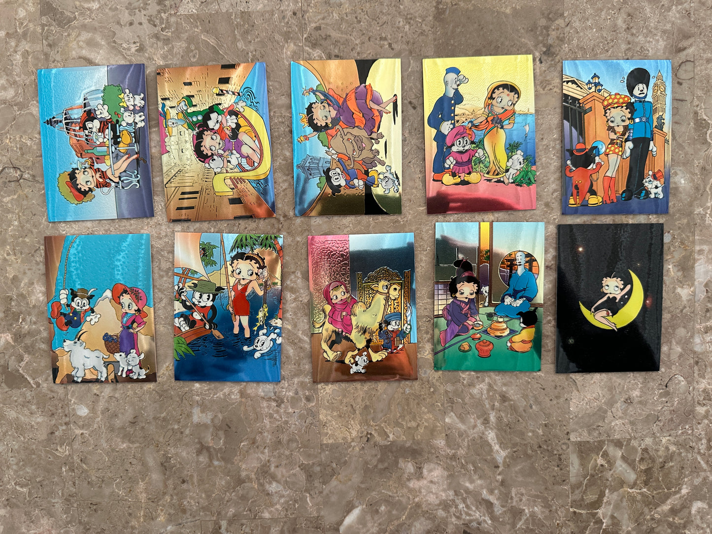 Betty Boop Pinups Complete Card Set + Nostalgia Chrome 1-5/Clear Chrome 1,4