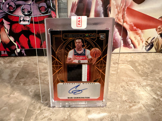 Bub Carrington 2024-25 Panini Obsidian Rookie Jersey Auto FOTL /18 #234