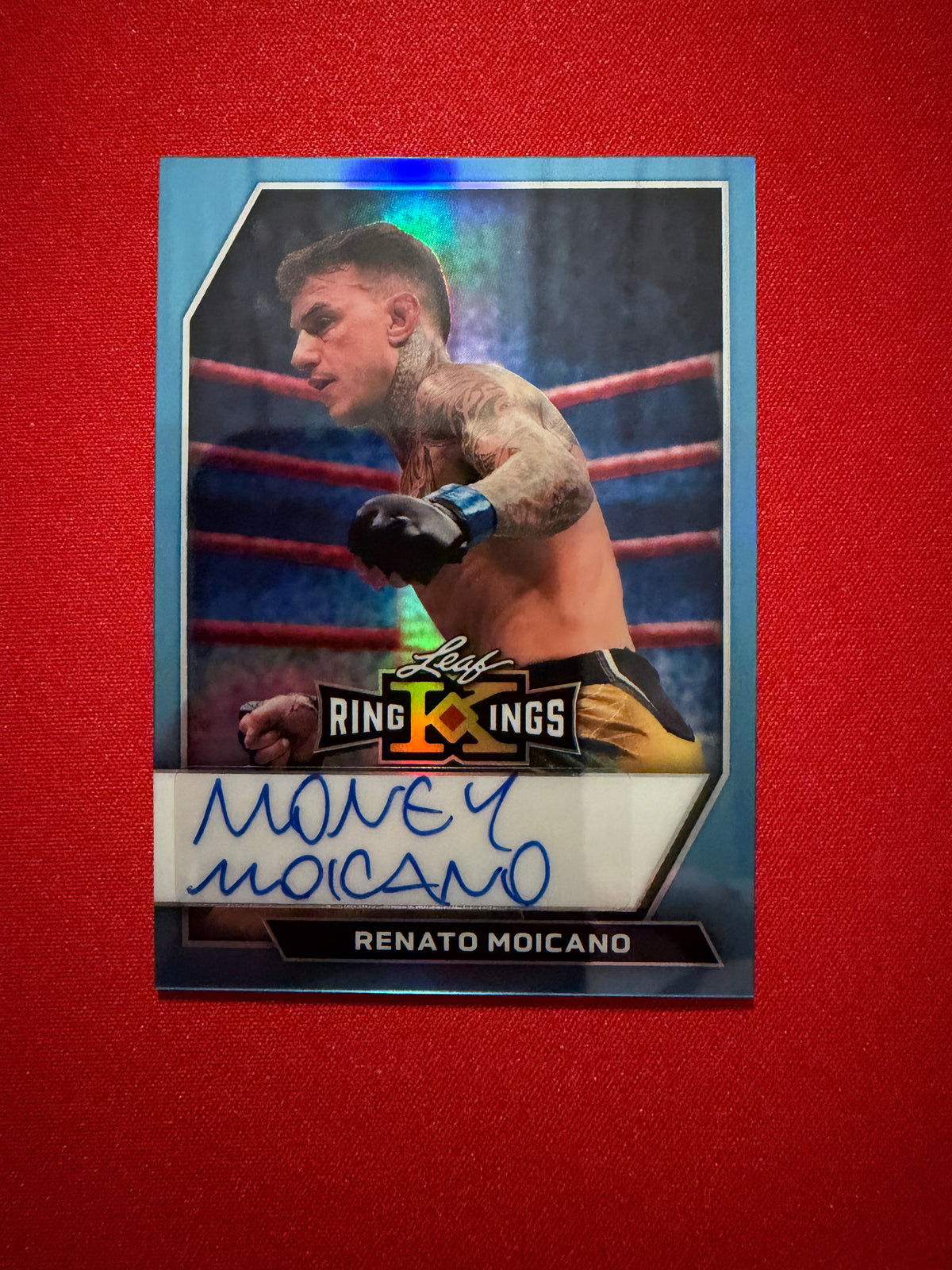 Renato Money Moicano 2026 Leaf Metal Ring Kings Base Auto Platinum Prismatic 8/8 Bookend