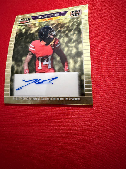Micah Hudson 2026 Leaf Pro Set Football 1989 Auto Gold Super Prismatic 1/1 Lot