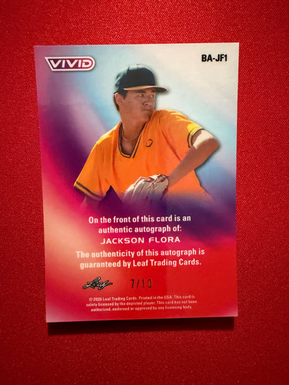 2026 Leaf Vivid Baseball Jackson Flora Auto /10 Green