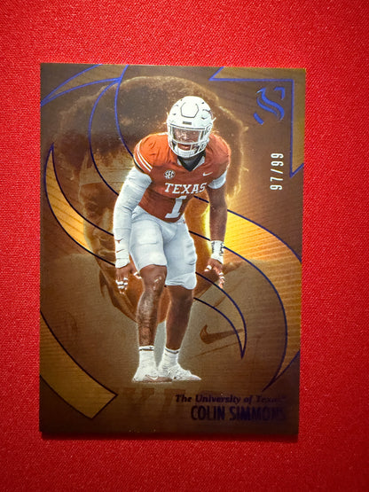 Colin Simmons 2025 Panini Silhouette Football Base Blue /99 #30