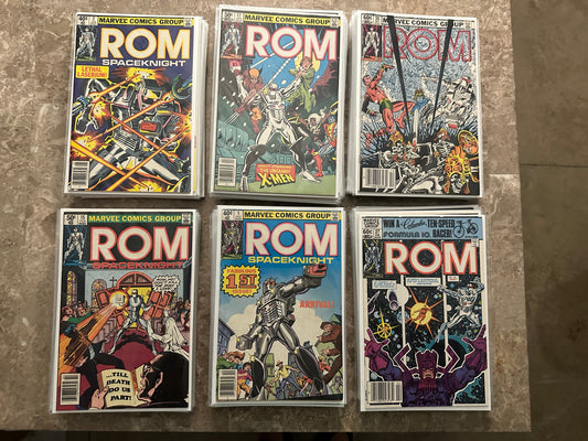 Rom #1-75, Annual #1-4 Near Full Run Lot of 73 - 70 Newsstands, New Bags and Boards