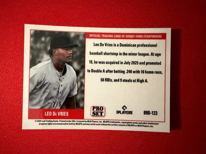 Leo De Vries 2026 Leaf Pro Set Metal Baseball 1989 RWB /6
