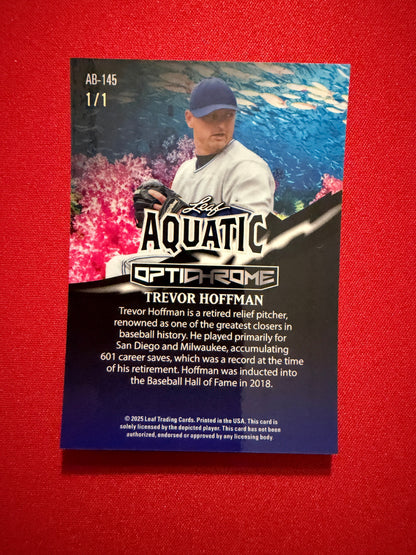 Trevor Hoffman 2025 Leaf Optichrome Baseball Aquatic Base Crystal Turtle 1/1