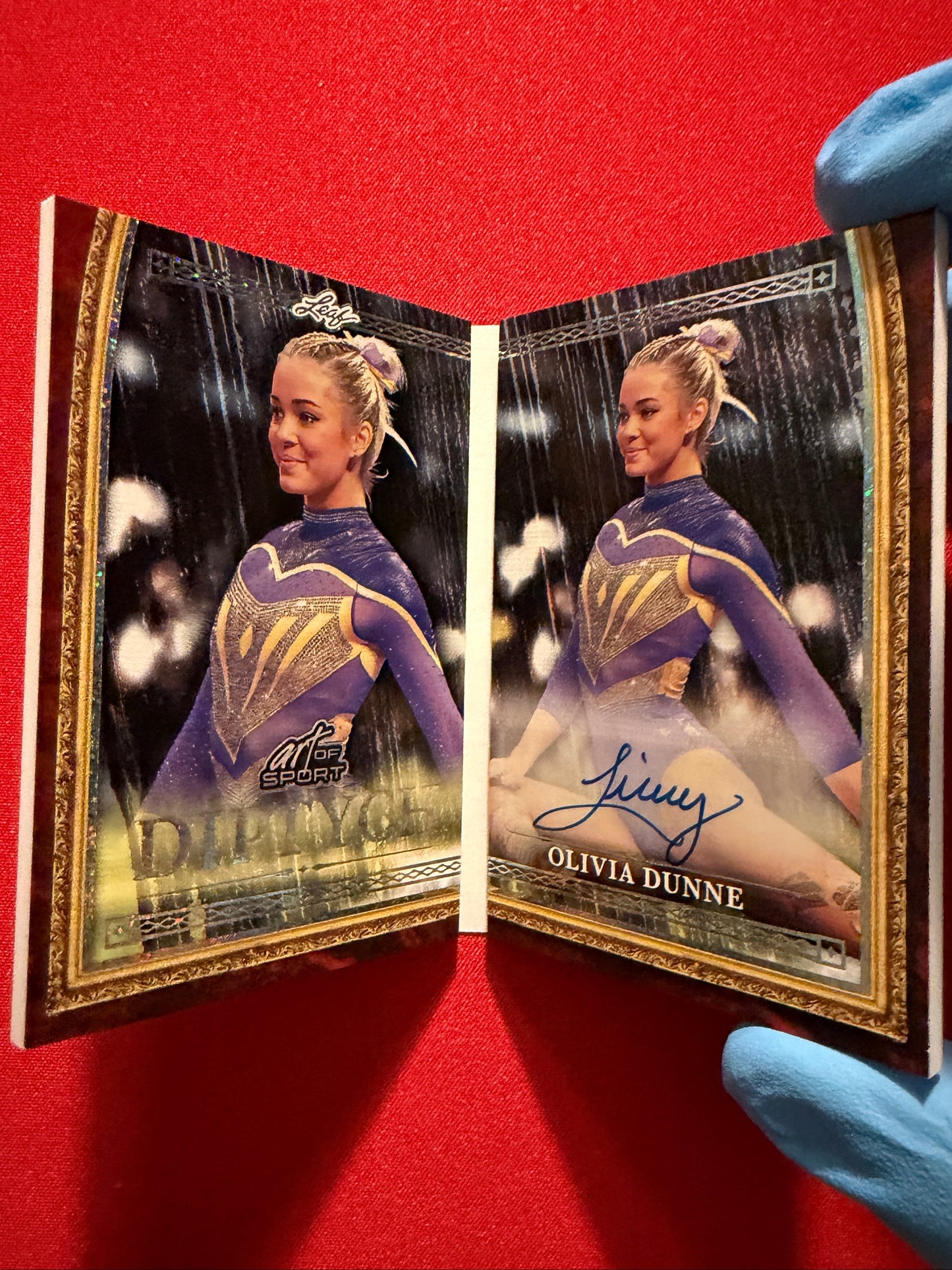2026 Leaf Art of Sport Olivia Livvy Dunne Diptych Auto Booklet Sparkle /6