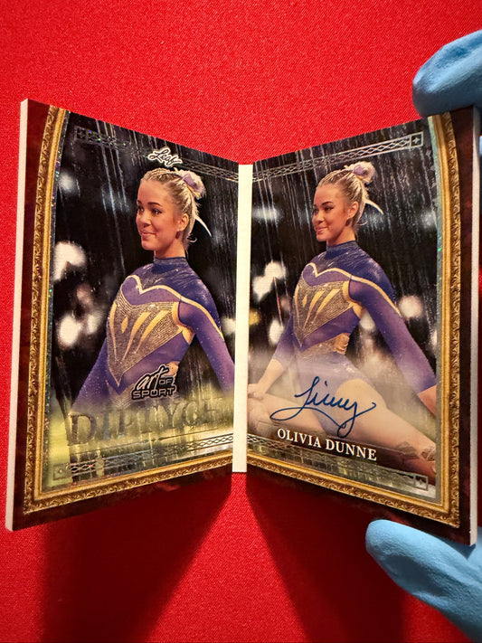 2026 Leaf Art of Sport Olivia Livvy Dunne Diptych Auto Booklet Sparkle /6