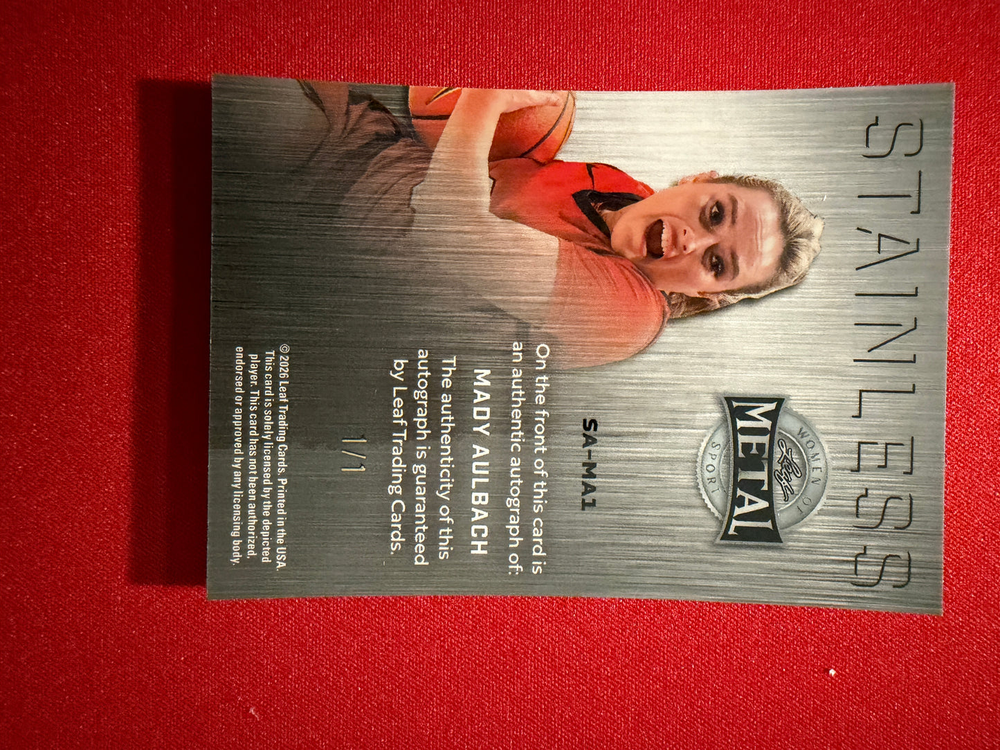 Mady Aulbach 2026 Leaf Women of Sport Stainless Auto Silver 1/1