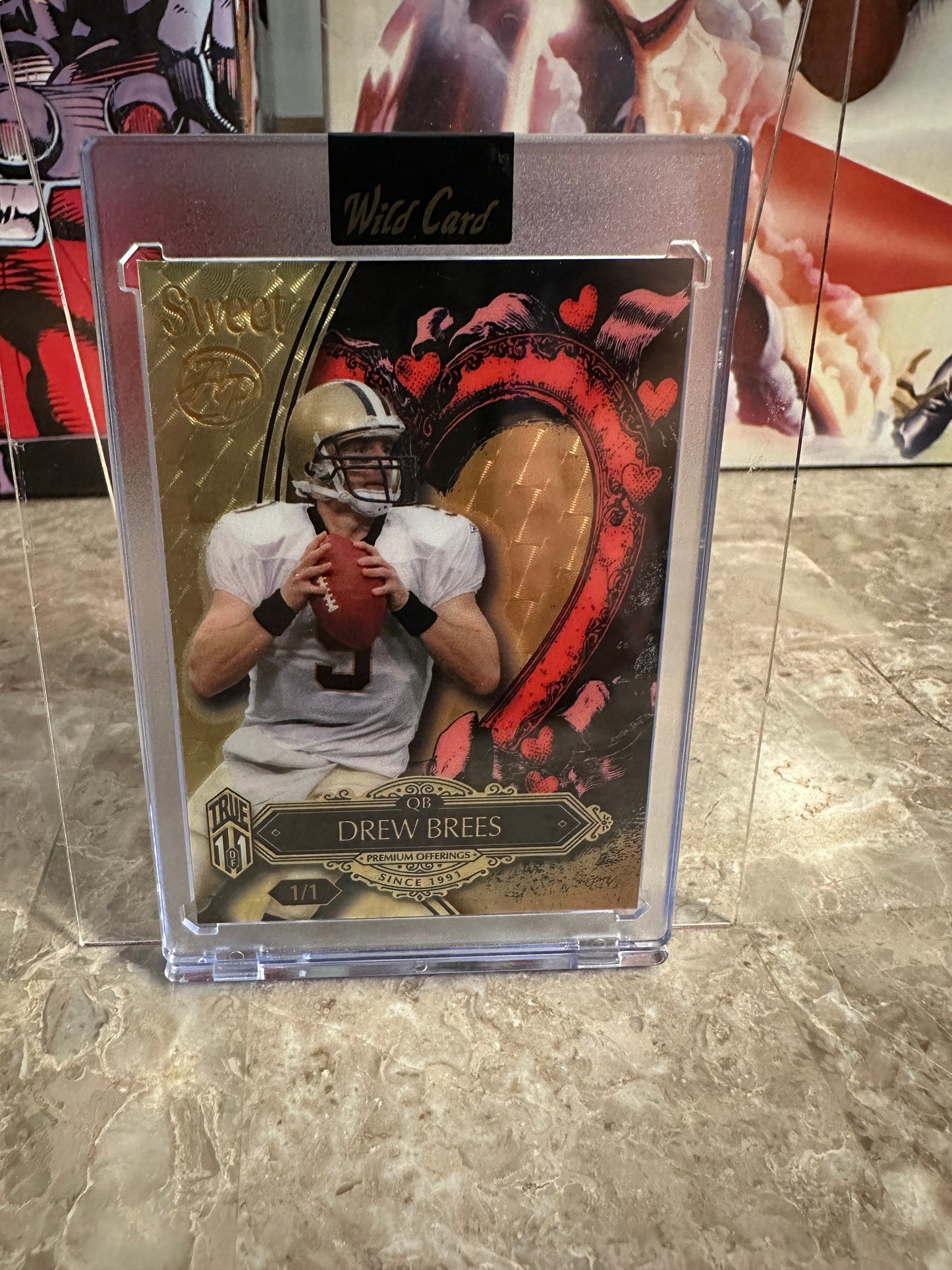 Drew Brees 2026 Wild Card Sweet "Wild Art" True 1/1 Encased Super Refractor