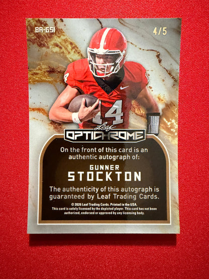 2026 Leaf Optichrome Gunner Stockton Blue Crystal Auto /5