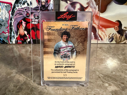 Mario Andretti 2026 Leaf Metal Independence Day Founding Fathers Auto Black 1/1