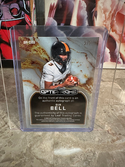 2026 Leaf Optichrome Football Dia Bell Base Autograph Purple Prismatic /7