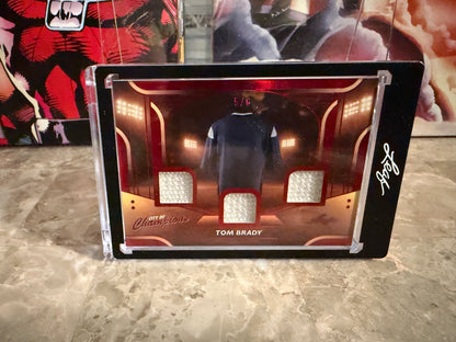 Tom Brady 2026 Leaf City of Champions Materials Triple Game-Used Red /6