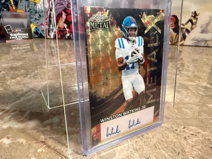 2026 Leaf Metal Football Winston Watkins Jr. Metal X Auto Super Gold Prismatic 1/1