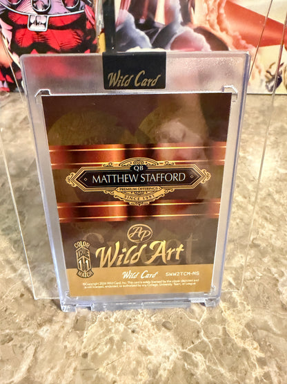 Matthew Stafford 2026 Wild Card Wild Art 1/1 Color Match Artist Proof 2-Card Lot