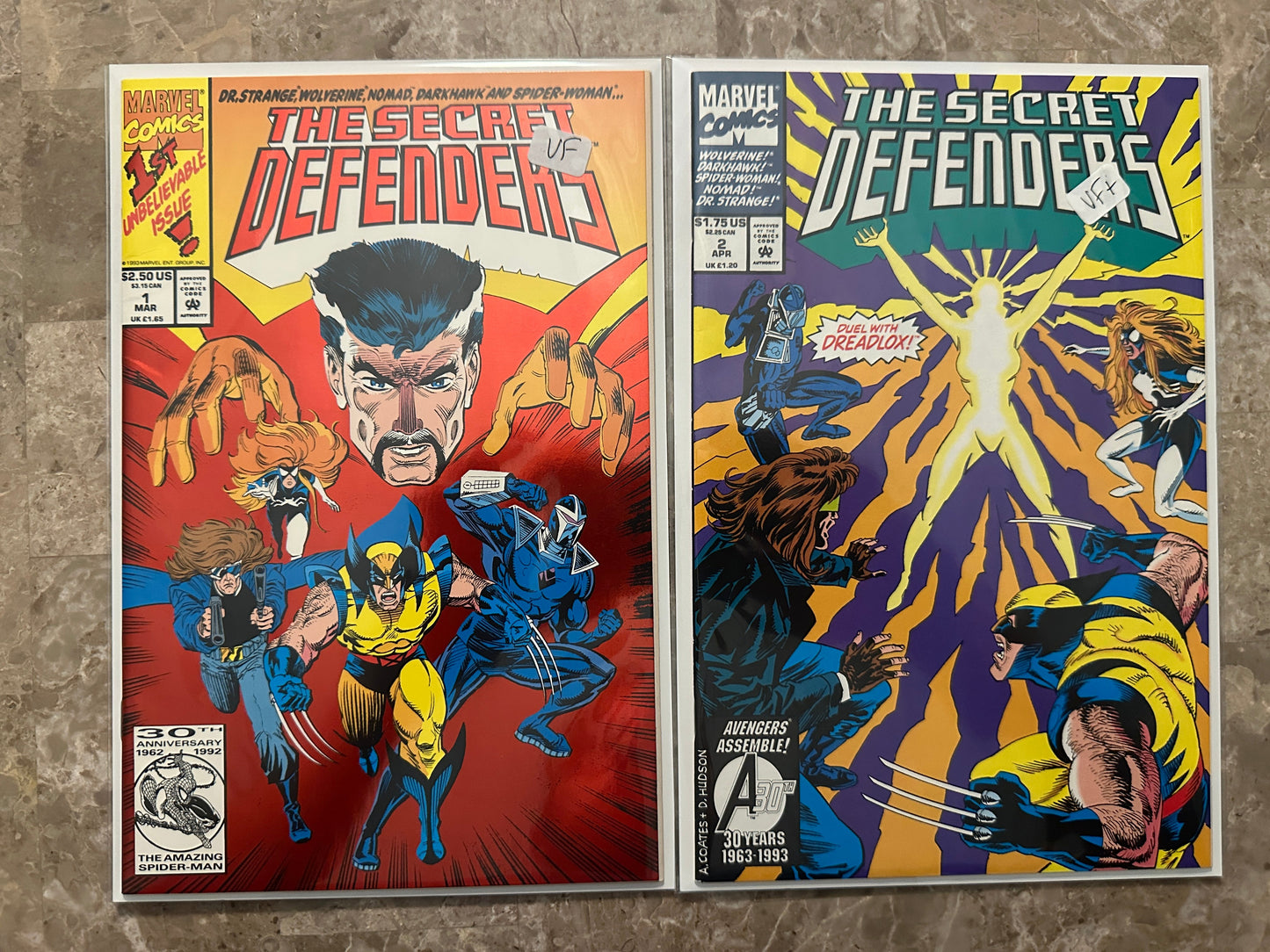 Secret Defenders #1-2 Starter Set High Grade (Marvel Comics 1993)
