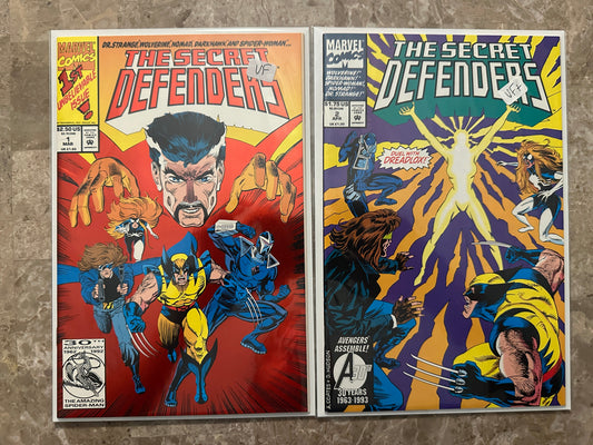 Secret Defenders #1-2 Starter Set High Grade (Marvel Comics 1993)