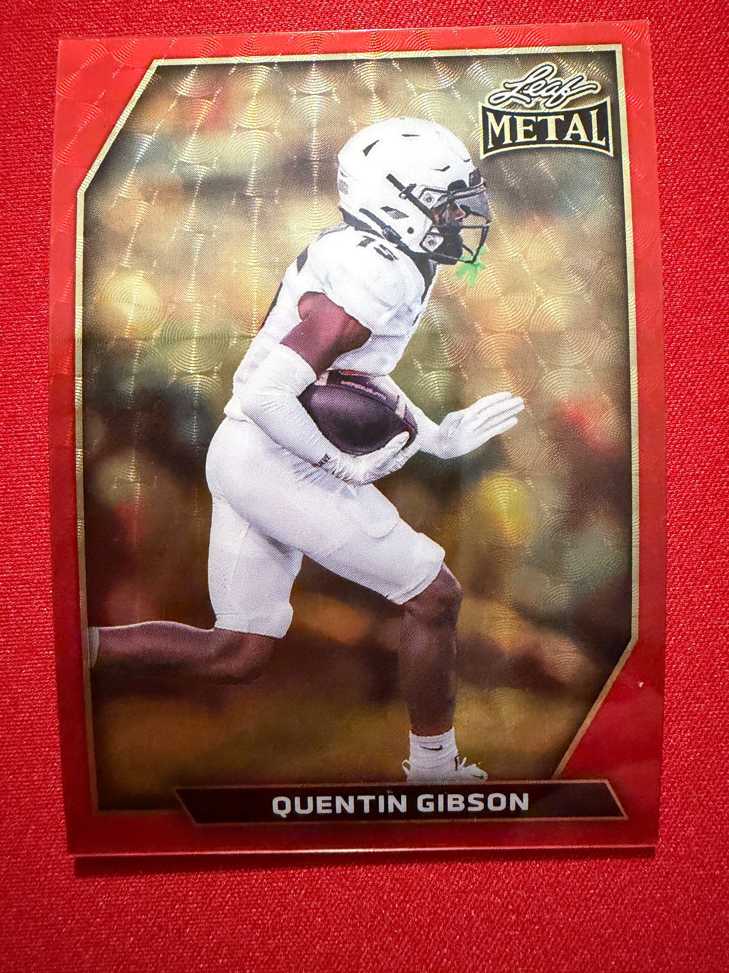 2026 Leaf Metal Football Quentin Gibson Red Flood Super Prismatic 1/1