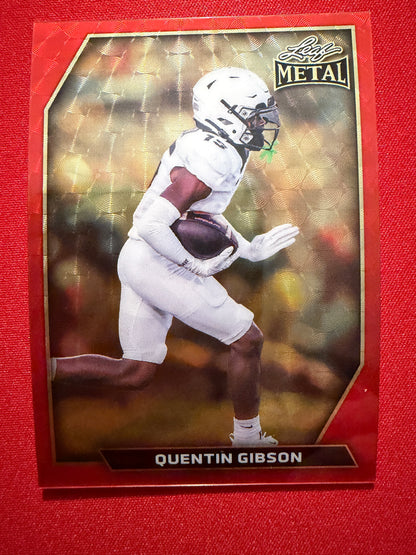 2026 Leaf Metal Football Quentin Gibson Red Flood Super Prismatic 1/1