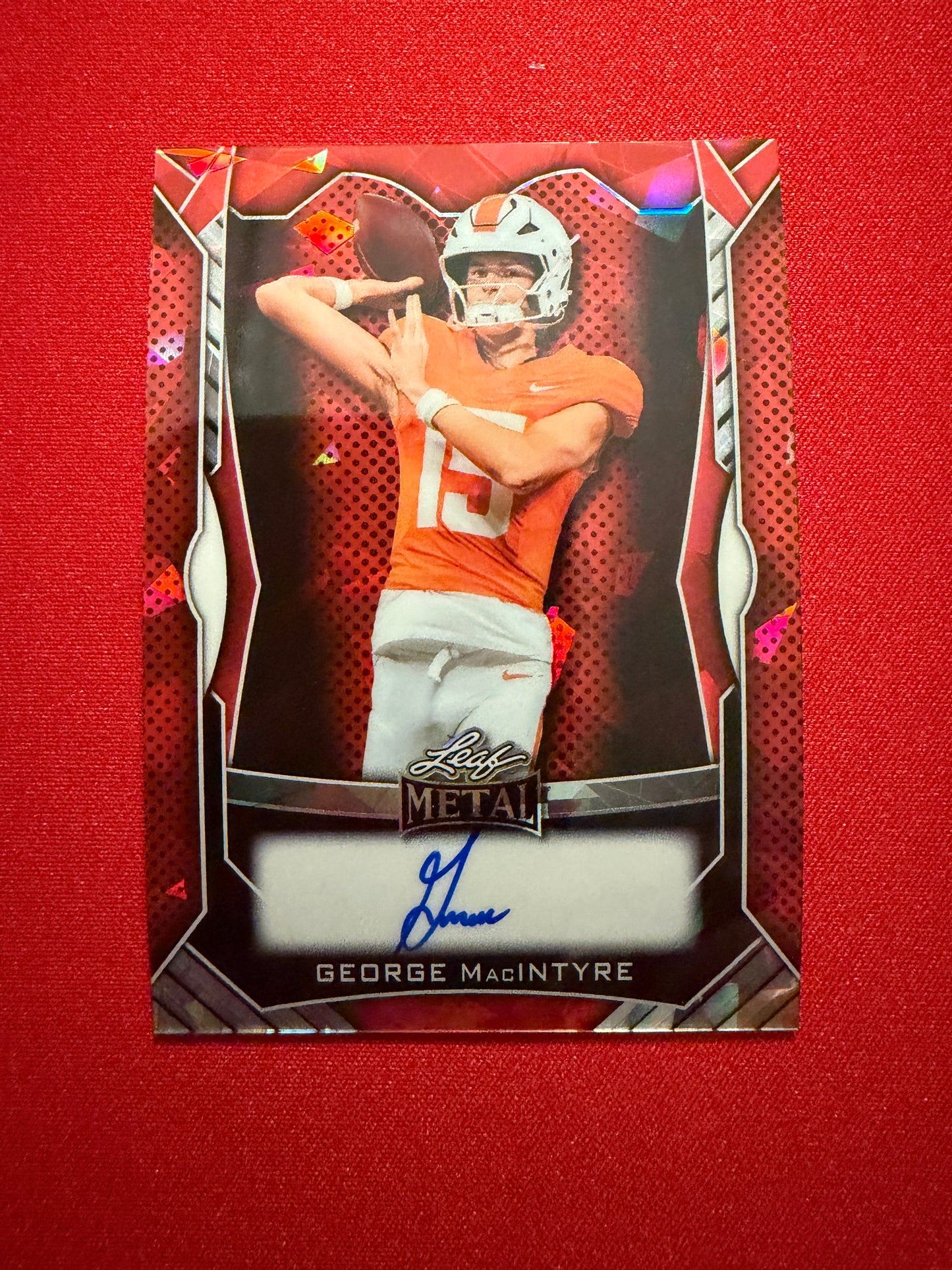 2026 Leaf Pro Set Football George MacIntyre Metal Auto On-Card 1/3 Bookend