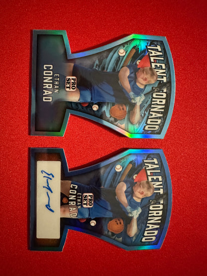 Ethan Conrad 2026 Pro Set Talent Tornado Lot /5 Blue AUTO & /8 Platinum