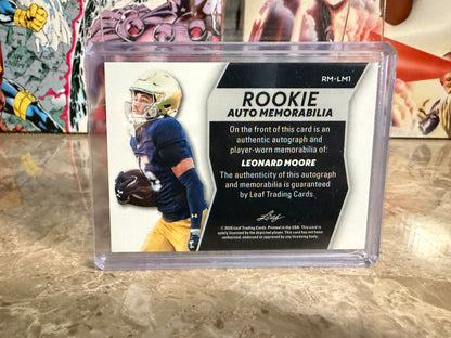 Leonard Moore 2026 Leaf Trinity Rookie Auto Mem Multicolor Three Color Patch /25