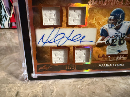 Marshall Faulk 2026 Leaf Ultimate Sports Signature Relics Quad Game-Used Patch /20