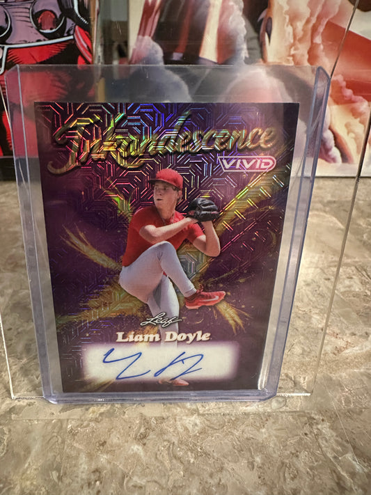 Liam Doyle 2026 Leaf Vivid Inkadescence Purple Techno Foil AUTO /3 Prospect