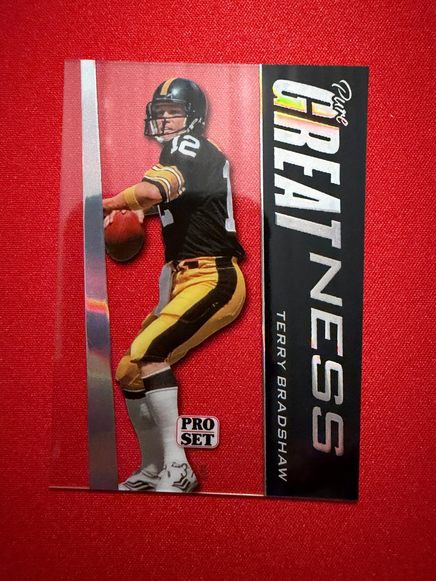 Terry Bradshaw 2026 Leaf Pro Set Metal Football Pure Greatness Acetate Clear /5