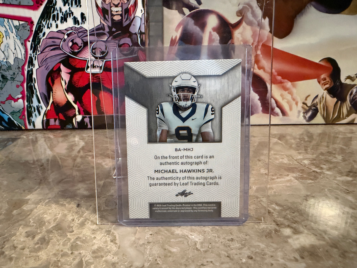 Michael Hawkins Jr. 2026 Leaf Trinity Football Base Auto Black Silver 1/1