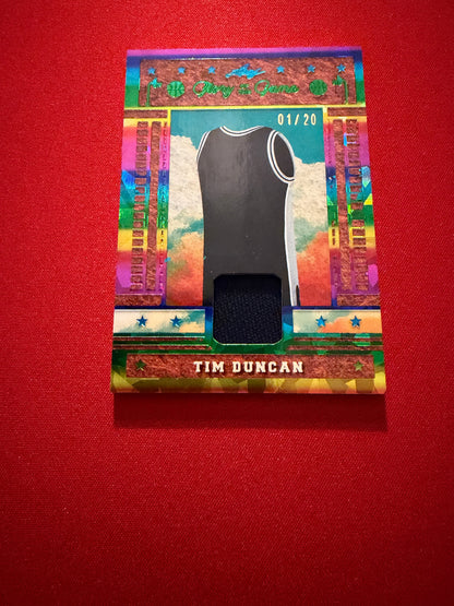 Tim Duncan 2025 Leaf Glory of the Game Game-Used Jersey 1/20 Bookend