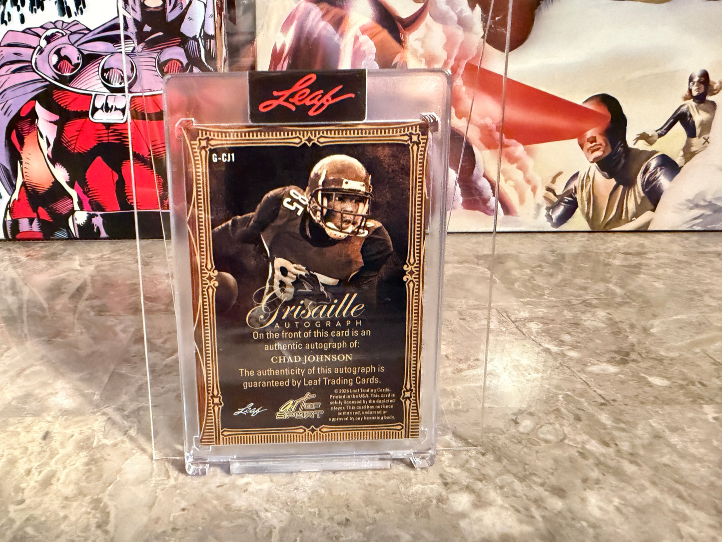 2026 Leaf Art of Sport Chad Johnson Grisaille Auto Platinum /7