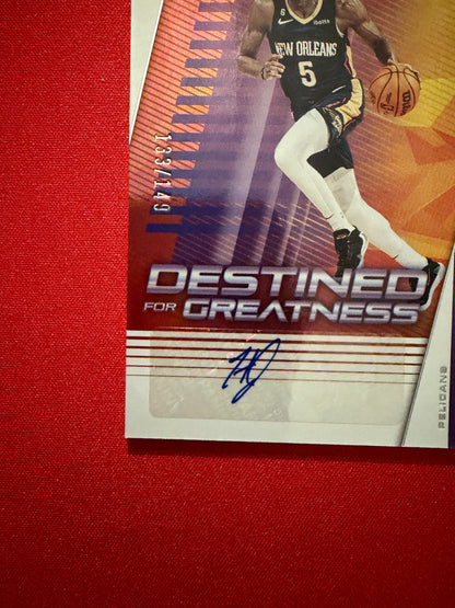 Herbert Jones 2022-23 Panini Recon Destined For Greatness Auto /149