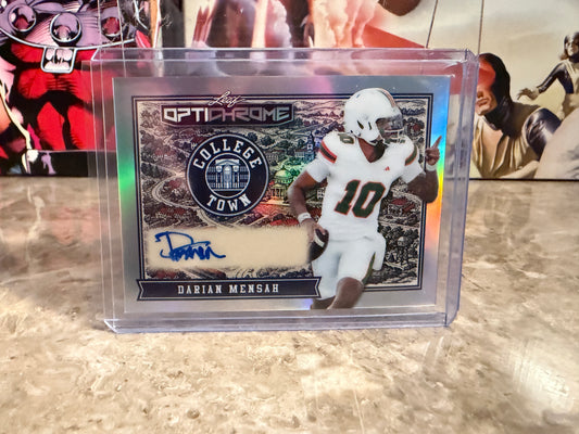 Darian Mensah 2026 Leaf Optichrome Football College Town Auto Silver /10