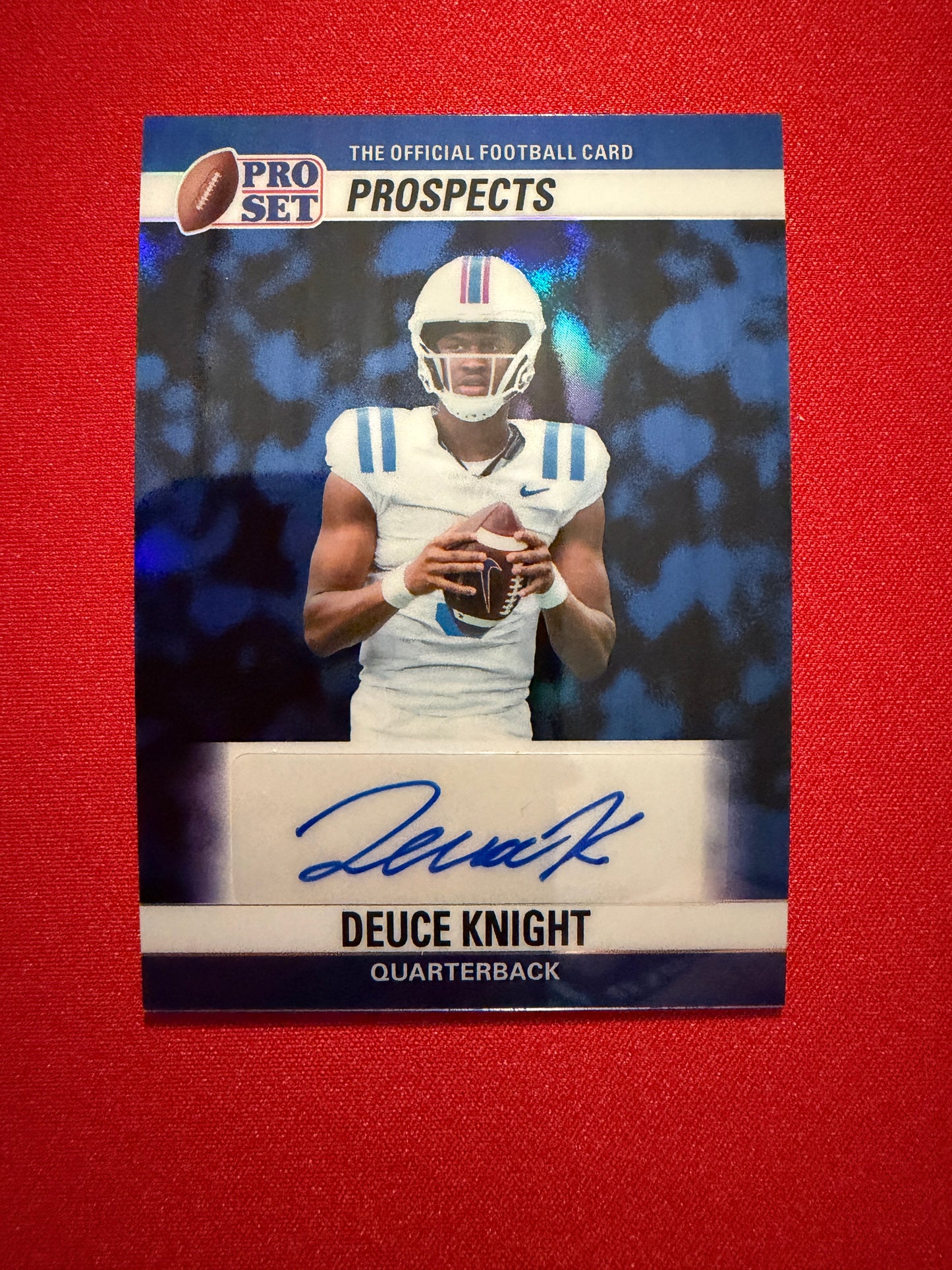Deuce Knight 2026 Leaf Pro Set Metal Football 1990 Auto Blue 1/5 Bookend