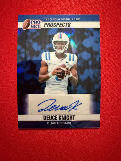 Deuce Knight 2026 Leaf Pro Set Metal Football 1990 Auto Blue 1/5 Bookend