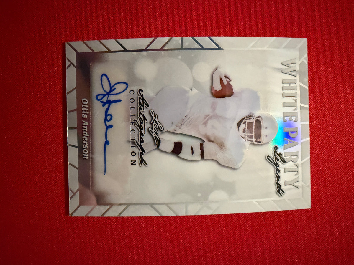 Ottis Anderson 2026 Leaf Autograph Collection Football White Party Auto 1/1