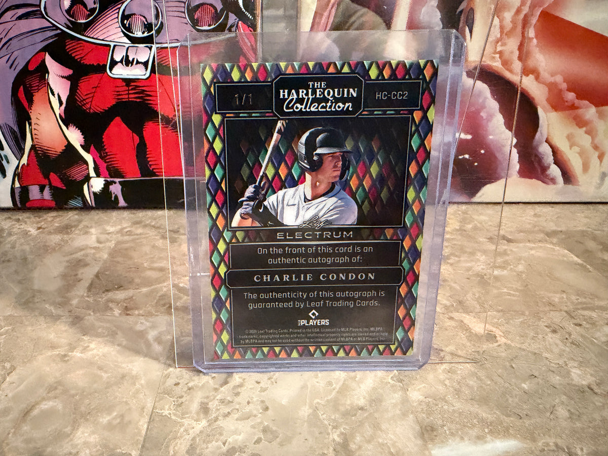 Charlie Condon 2026 Leaf Electrum Harlequin Auto Gold 1/1