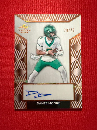 2026 Leaf Trinity Football Dante Moore Base Auto Bronze /75