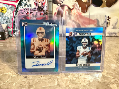 Deuce Knight 2026 Leaf Pro Set Metal Football Vintage Auto Platinum Bookend Lot