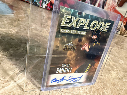 2026 Leaf Metal Football Brady Smigiel Auto Explode Onto Scene Gold Super Prismatic 1/1