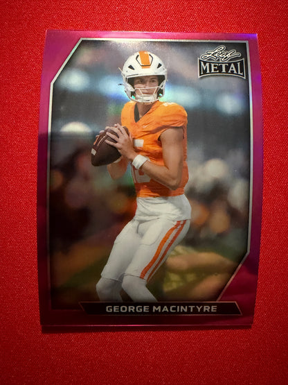2026 Leaf Metal Football George MacIntyre Rare Lunarity Auto /10 2-Card Lot