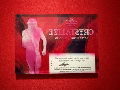 Lamar "Bo" Jackson 2026 Leaf Trinity Football Crystalize Auto Pink
